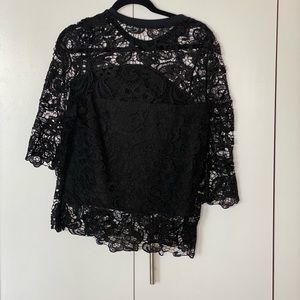 Zara Black Lace Sweatshirt